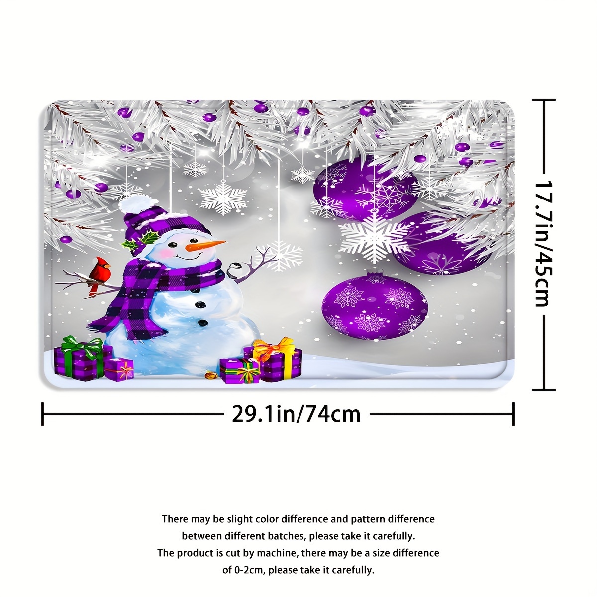 1/4pcs Purple Snowman Shower Curtain Set, Decorative Bathroom Set Including  Water-resistant Shower Curtain, Non-Slip Carpet, Toilet Cover, Bath Mat An