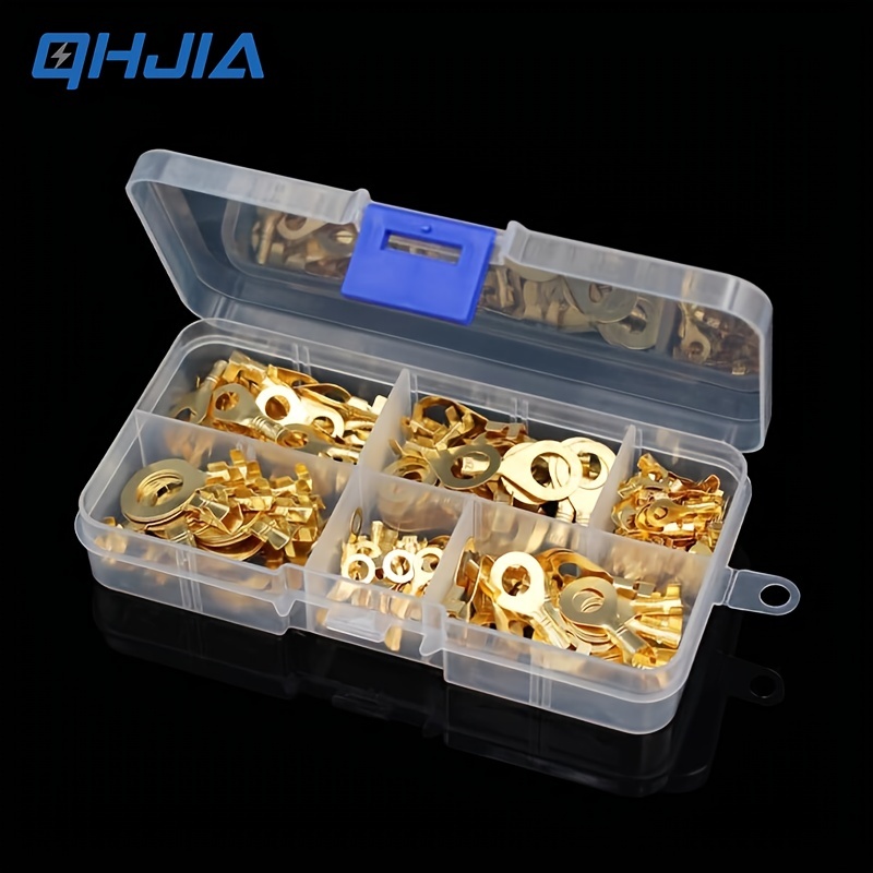150pcs Box Terminal Block Wire Connector with M3, M4, M5, M6, M8, M10 O Type Ground Lugs, Cold Pressed Copper Tab Wiring Nose Lowest Price