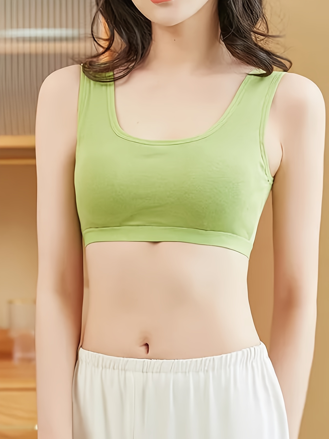 Seamless Wireless Sports Bra, Comfy & Breathable Running Workout Tank Bra,  Women's Lingerie & Underwear
