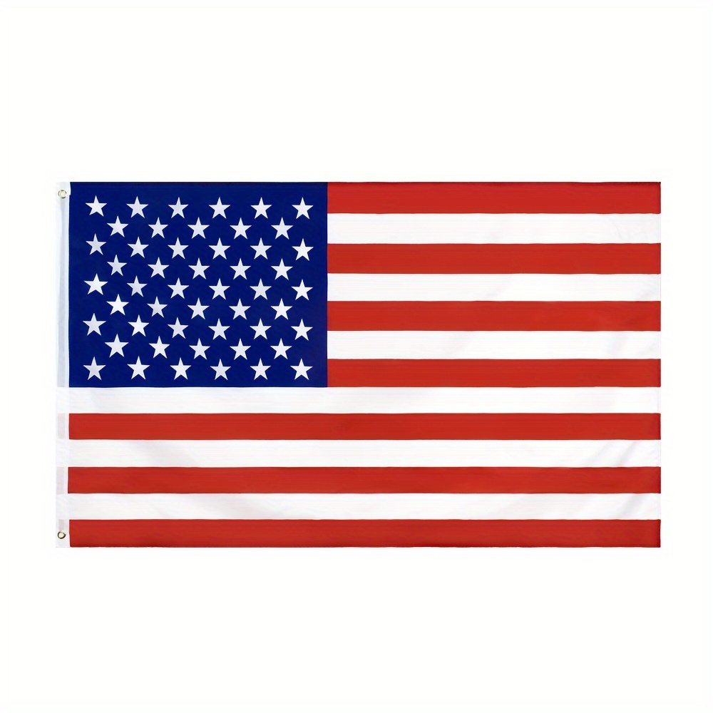 

1pc, American Flag Patriotic Us America Bright Color And Uv Fade Proof Polyester, Usa Flag With Brass Grommets For Outdoor Yard Garden Indoor Room Decor, 3*5 Ft
