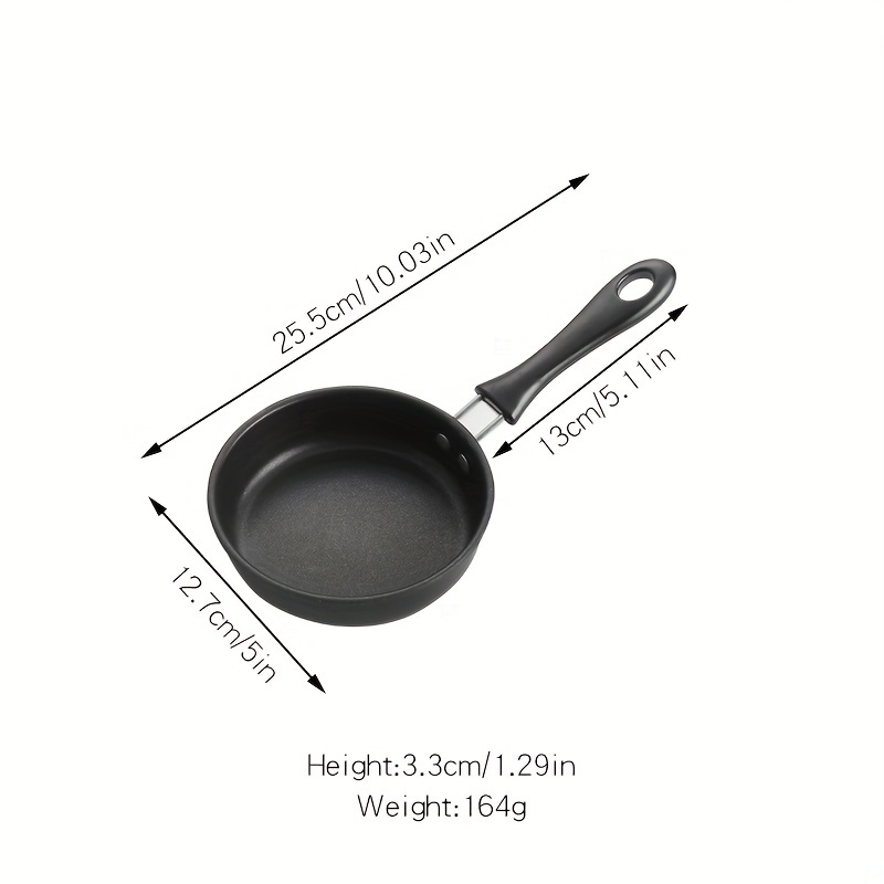  Egg Mini Frying Pan, Black 12cm Mini Household Egg Pan,  Household Small Kitchen Cooker, Perfect for Frying Eggs: Home & Kitchen