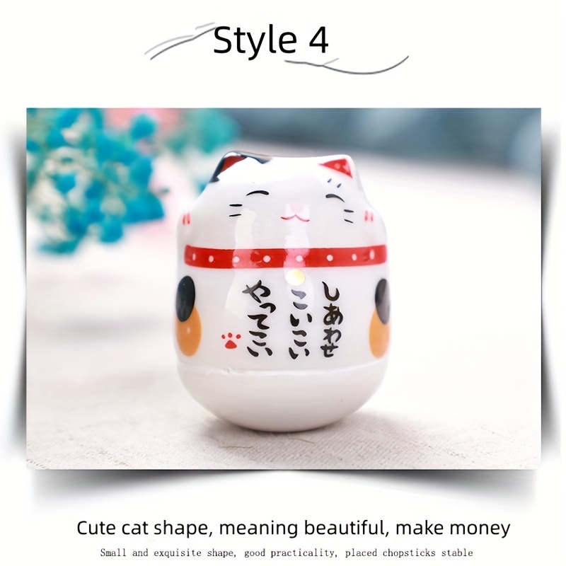 Zen Daruma Doll Fortune Statue Ceramic Lucky Cat Miniature - Temu