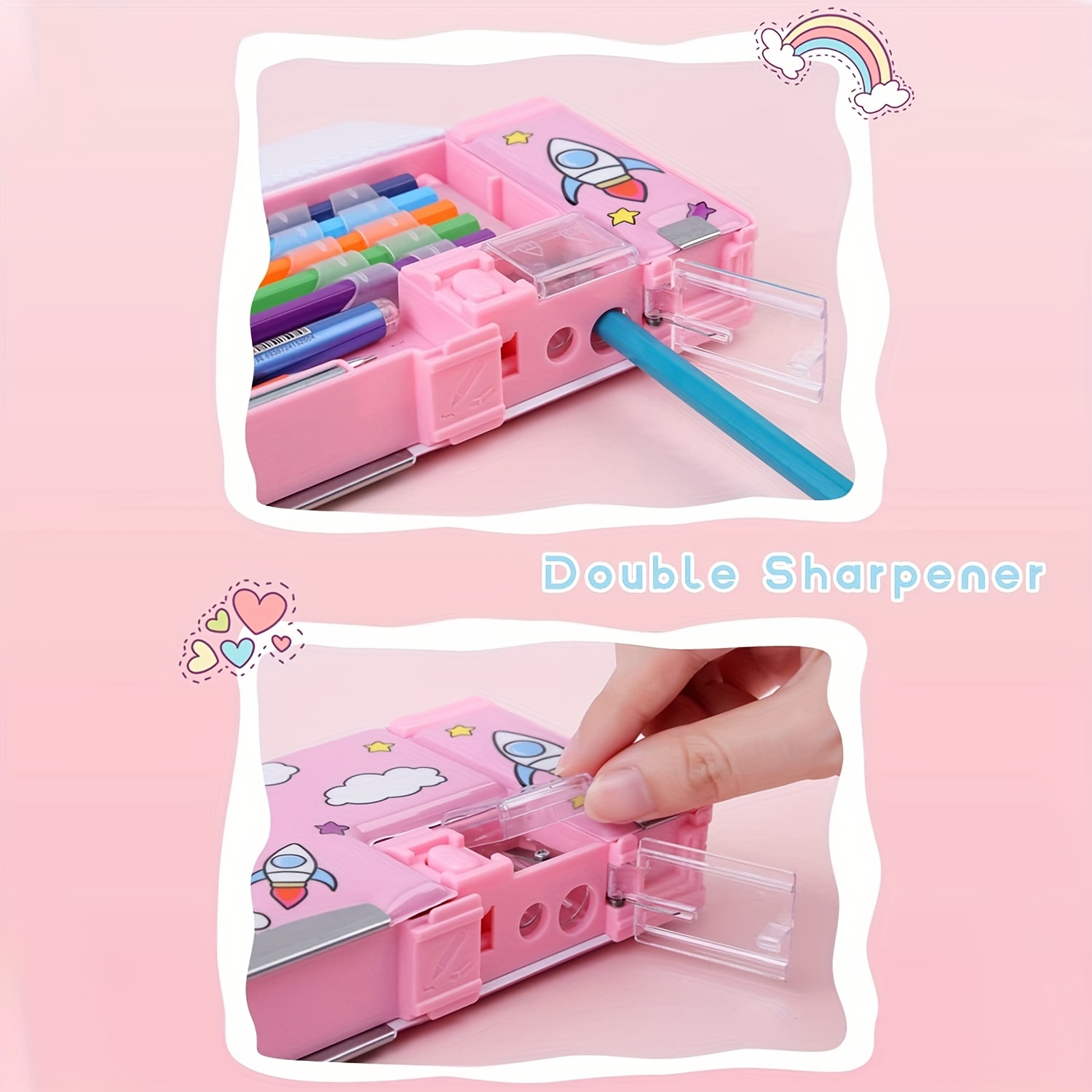 Pop Up Multifunctional Pencil Case Cute Cartoon Pen Box - Temu