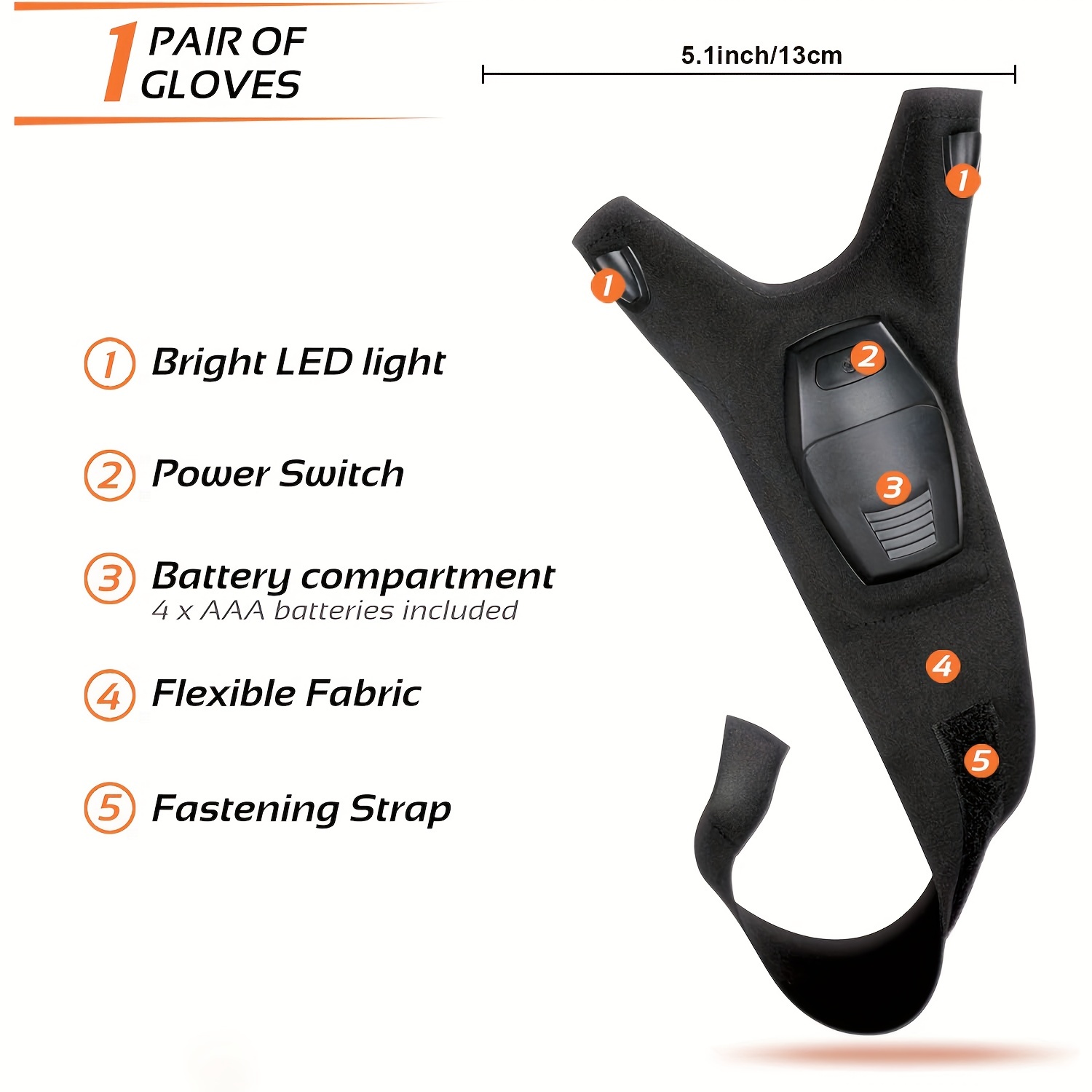 Led Flashlight Gloves Gifts Multifunctional Rechargeable Dad - Temu