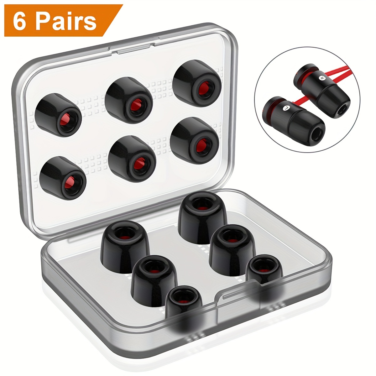 

New Bee 12pcs/set Replacement Ear Tips Premium Memory Foam Earbuds Tips Updated Dustproof Durable Noise Reducing Eartips For Most 4.5-6.3mm In-ear Earphones (s/m/l)(e45)