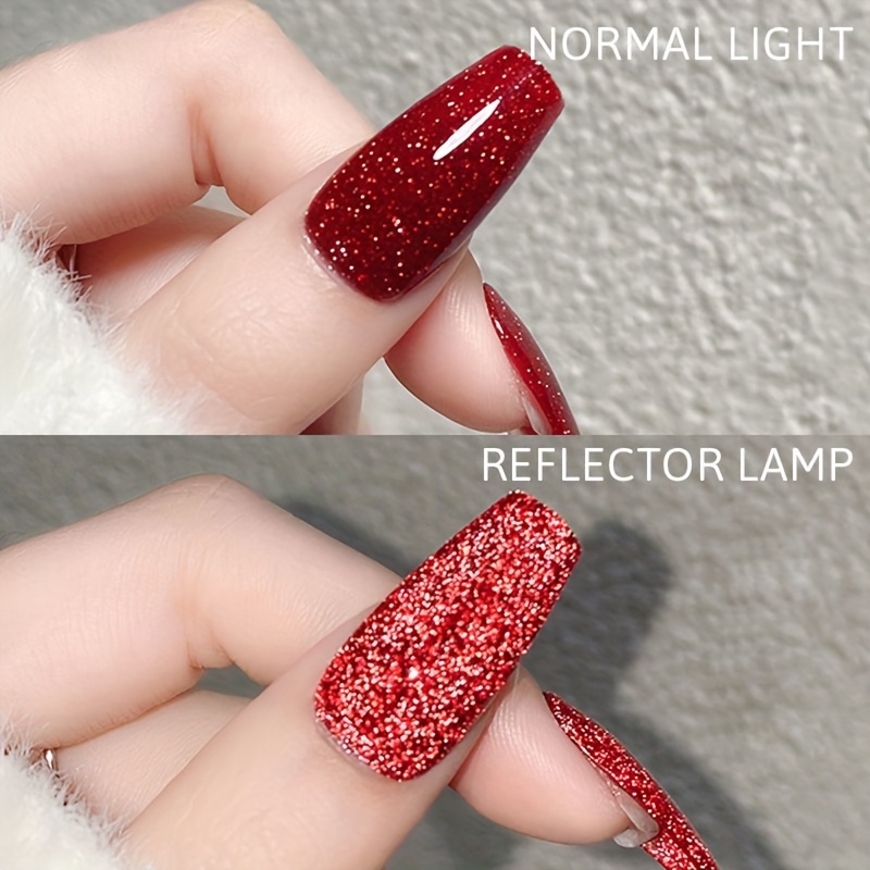 Reflective Glitter Nail Extension Gel reflective Glitter Colors 15ml All  NEW -  Norway