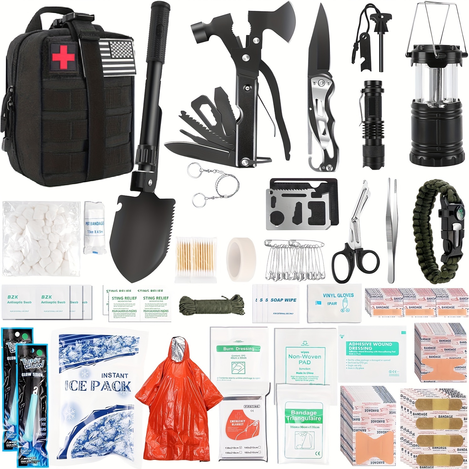 Survival Kit Tactical Outdoor Survival Kits - 12PC Essential Gear for  Camping, Hiking, Hunting, Fishing, Men, Military EDC Emergency Tool Kit -  China Emergency Survival Kit and Survival Gear Kit price