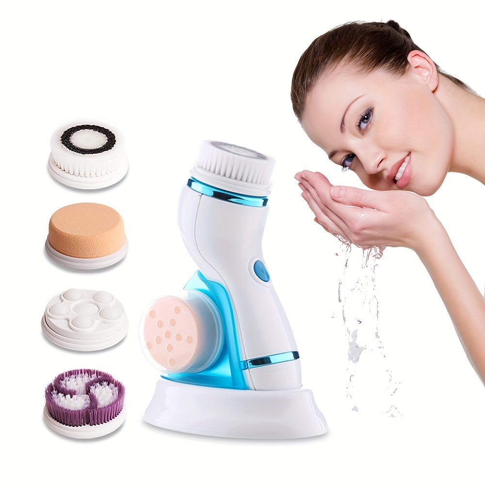 Cepillo de limpieza facial, limpiador facial eléctrico 3 en 1 de silicona,  masajeador vibratorio, IPX7 impermeable, cepillo recargable por USB para
