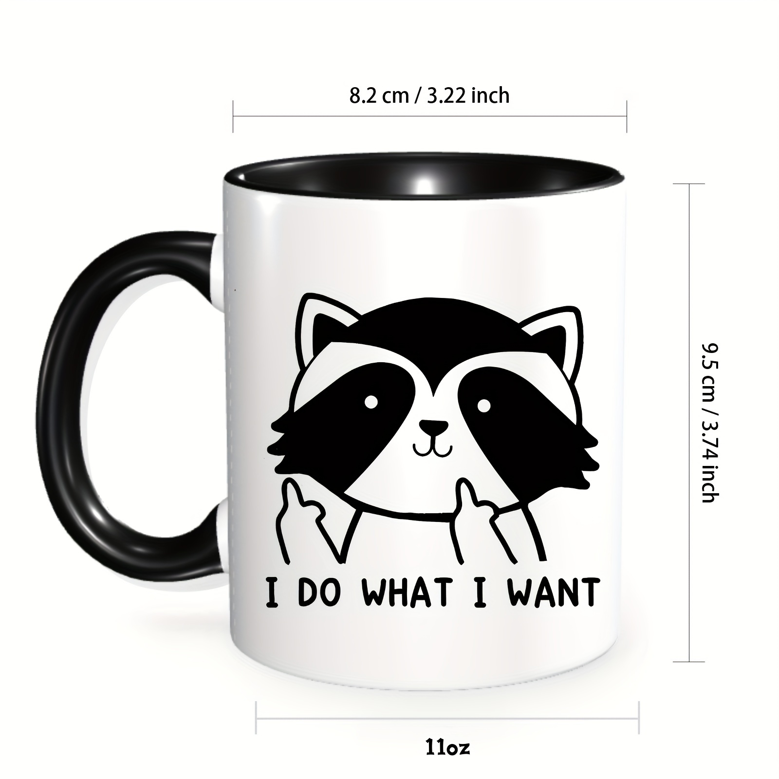 Cartoon Animal Coffee Mug Painted 3d Small Raccoon Panda - Temu