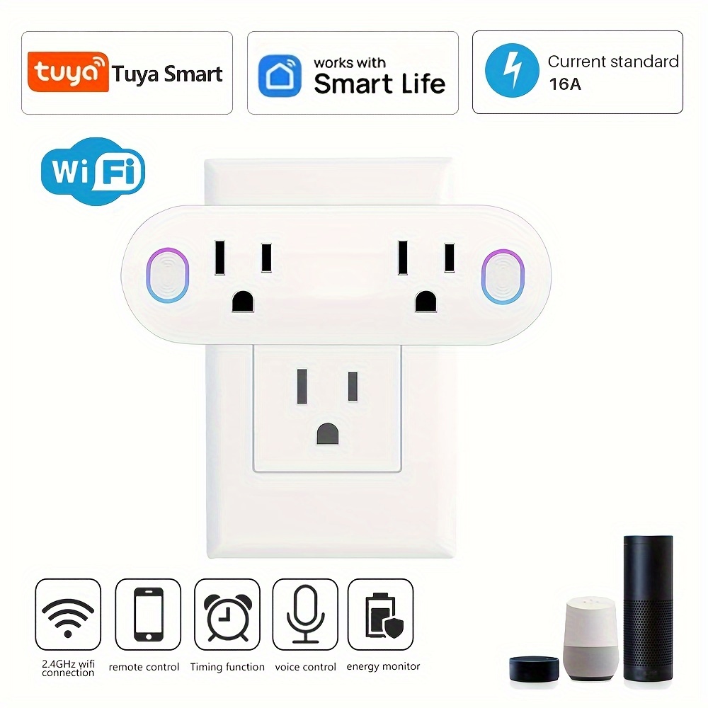 Enchufe inteligente, ZigBee Switch Mini Smart Outlet funciona con ST,  Alexa, Echo (4ª generación) Echo Plus (2ª) Google Home, funciona como un