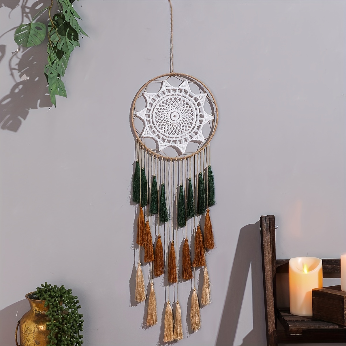 Indian Dream Catcher Carillon Éolien Accessoires Faits À La Main