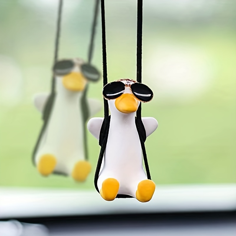 Swinging Duck Gold Hat Rear View Mirror Hanging Accessories - Temu