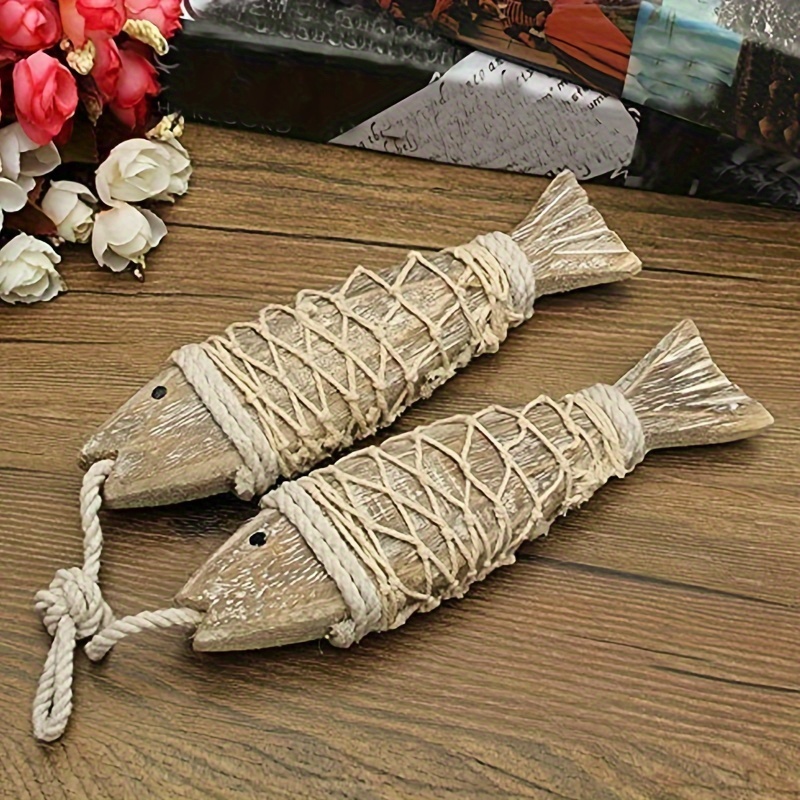 Hanging Wooden Fish Plaque Wooden Tag Rustic Nautical Fish - Temu