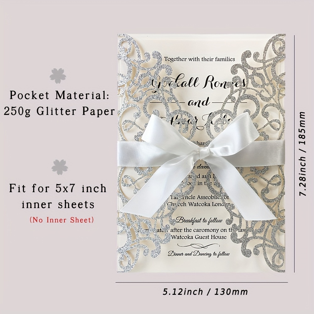 Elegant Wedding Invitations Matching Envelopes Perfect Party - Temu