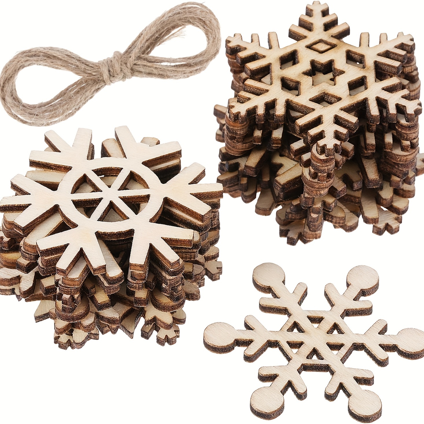 Wooden Christmas Tree Snowflake Wood Decoration Pendant - Temu France