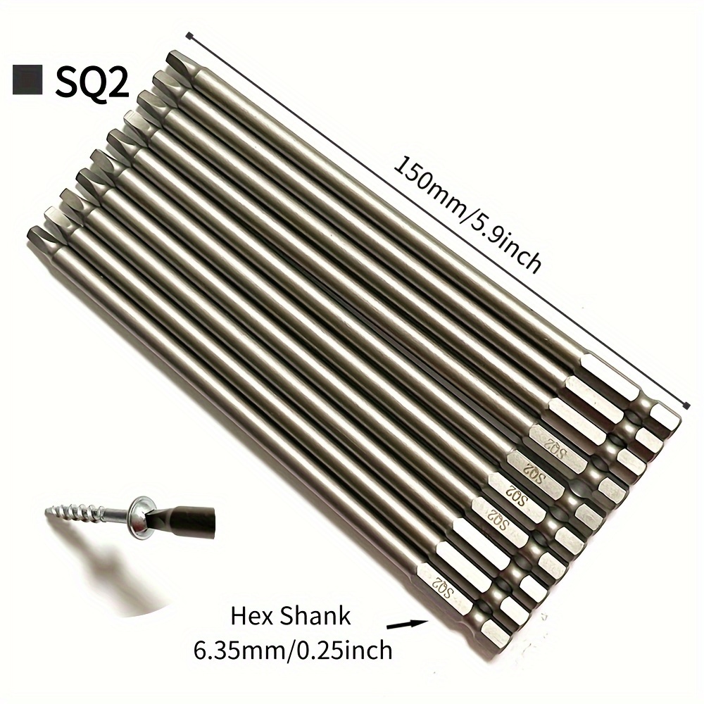 6-tlg. Magnetisches Schraubendreher-Bit-Set, 100 Mm, Sechskant-Schaft 1/4"