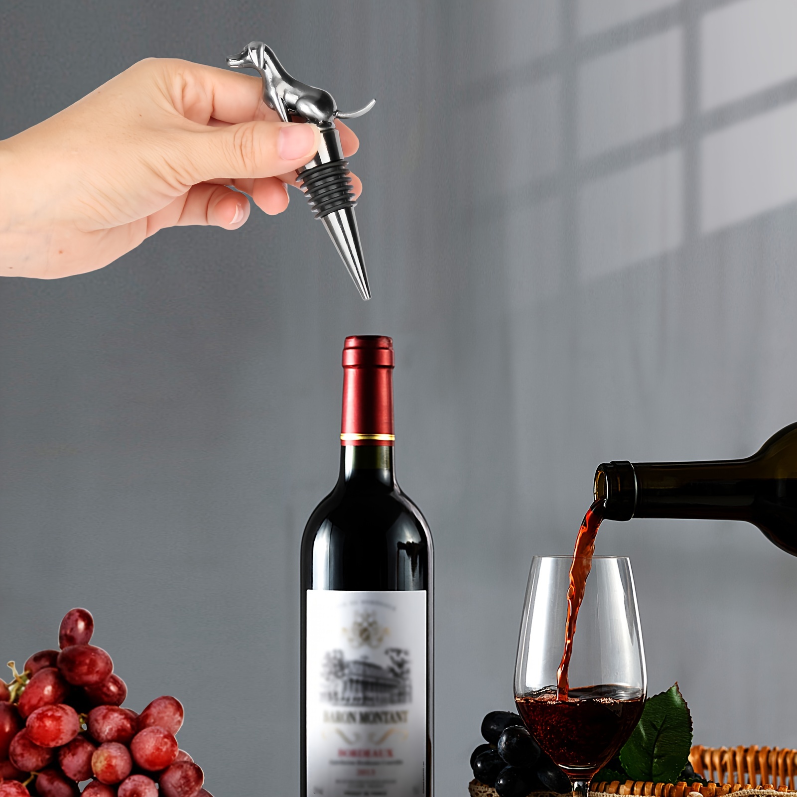 Metal Labrador Retriever Wine Stopper for Men
