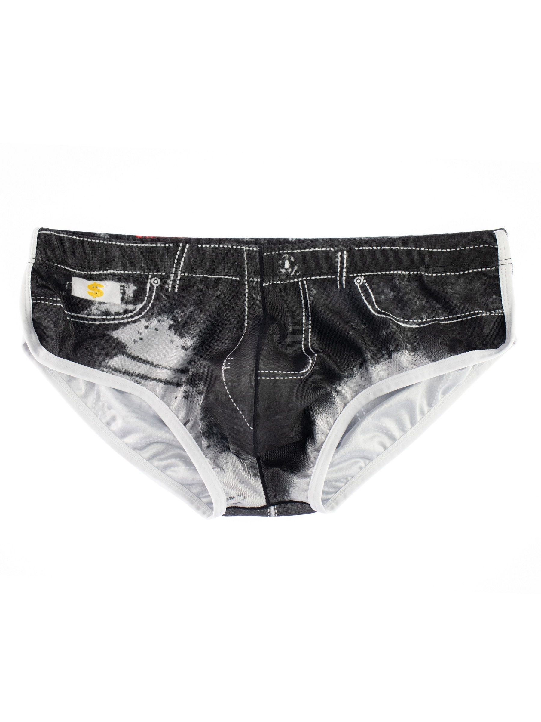 Men's Fashion Sexy Imitation Denim Print Underwear Briefs - Temu