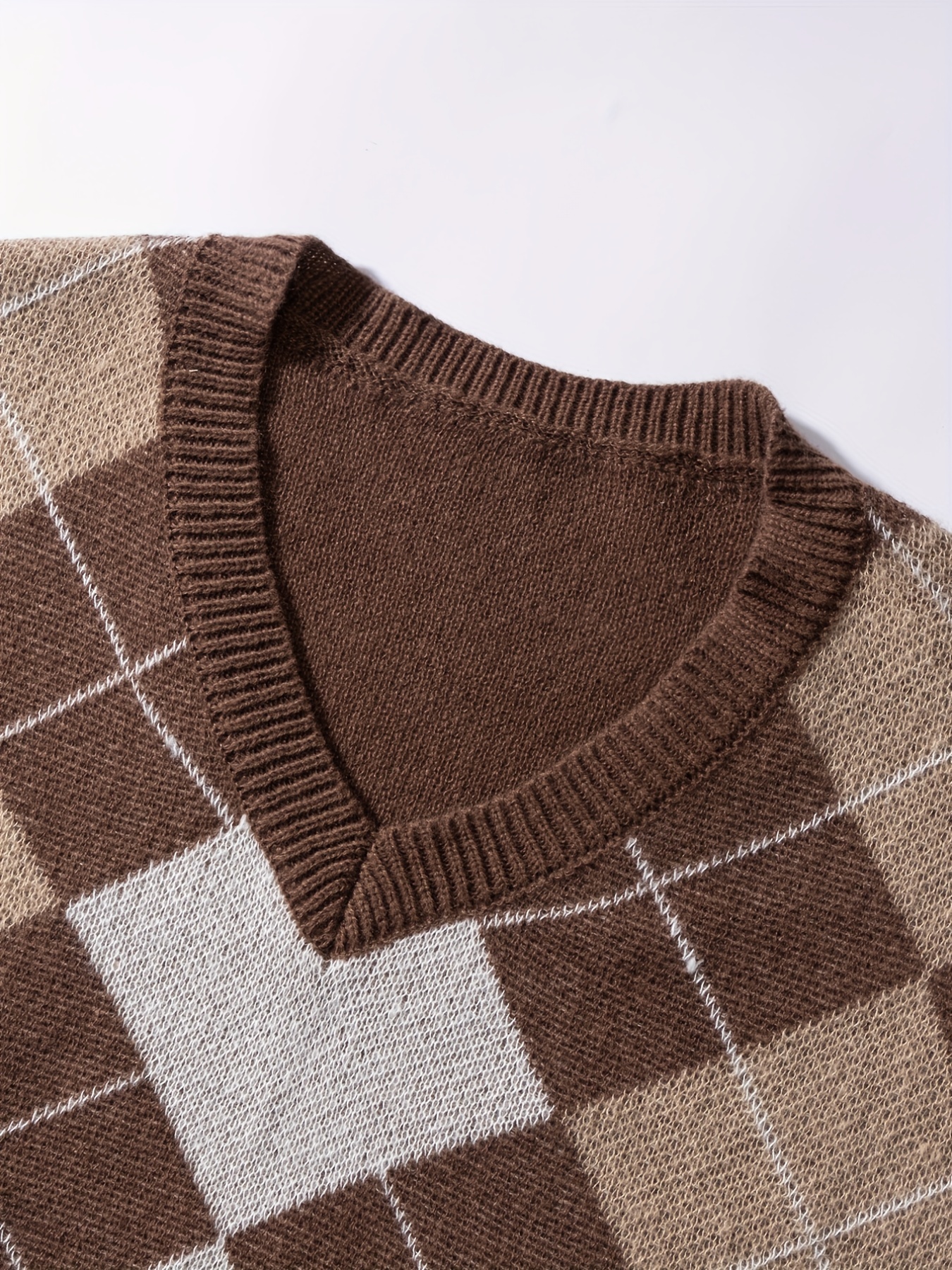  Suéter de rombos para hombre, cuello redondo, manga larga,  vintage, de punto, retro, para invierno, 6047-oliva : Ropa, Zapatos y  Joyería