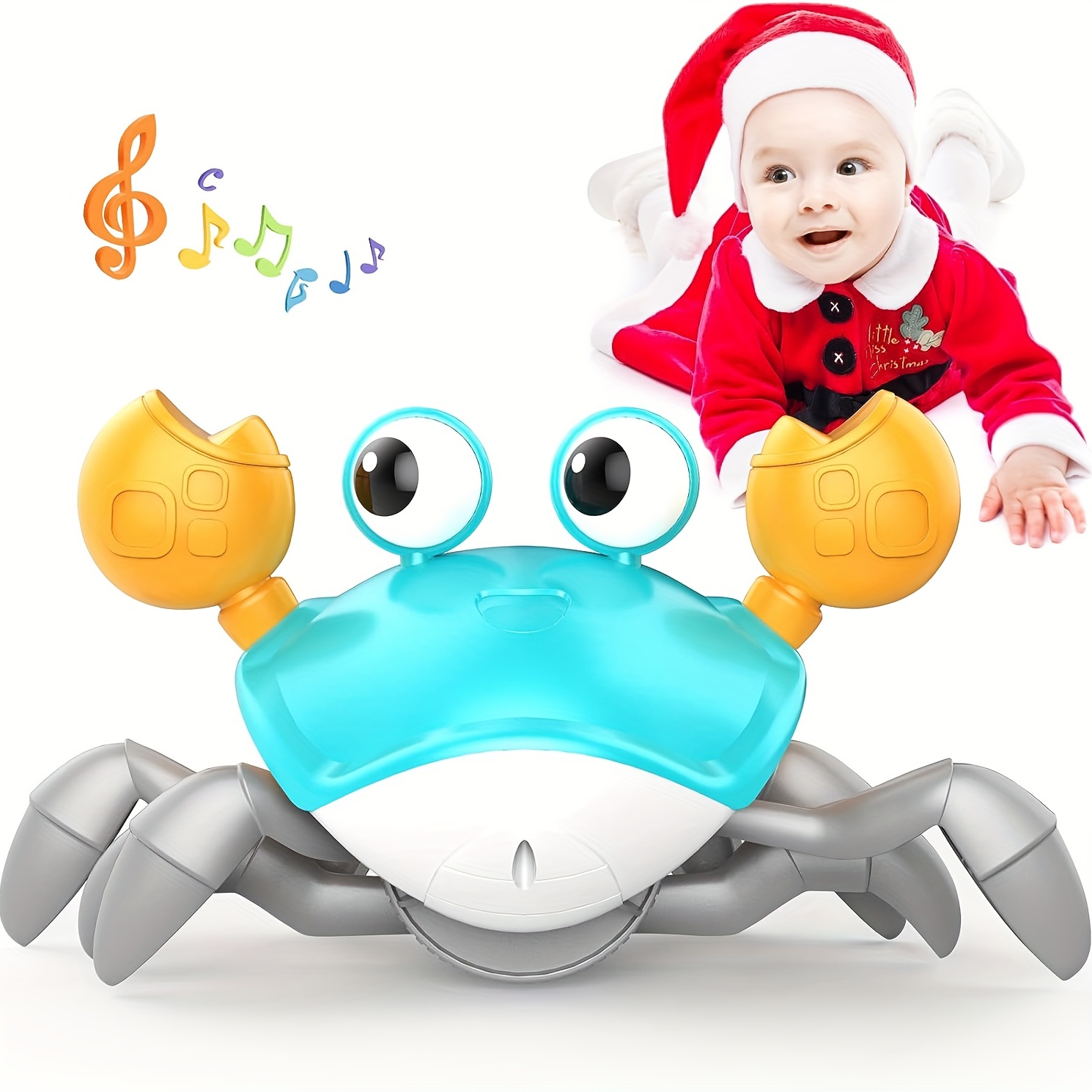 Jouets de crabe rampants en musique bébé, jouet temps ventre cadeau pour  bébé tout-petit qui marche