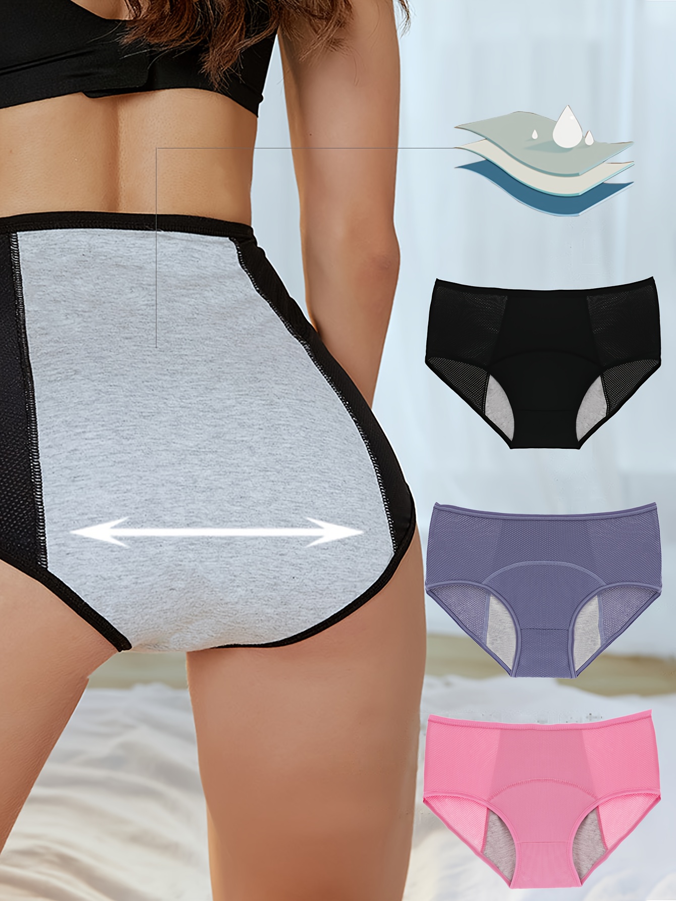 Plus Size Simple Panties Set Women's Plus Layered Leak Proof - Temu  Australia
