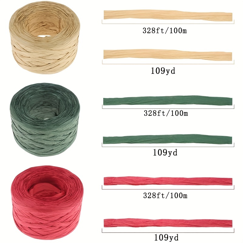 Ribbon Raffia Paper Cord Packing Rope for Gift Wrap - Dark Green