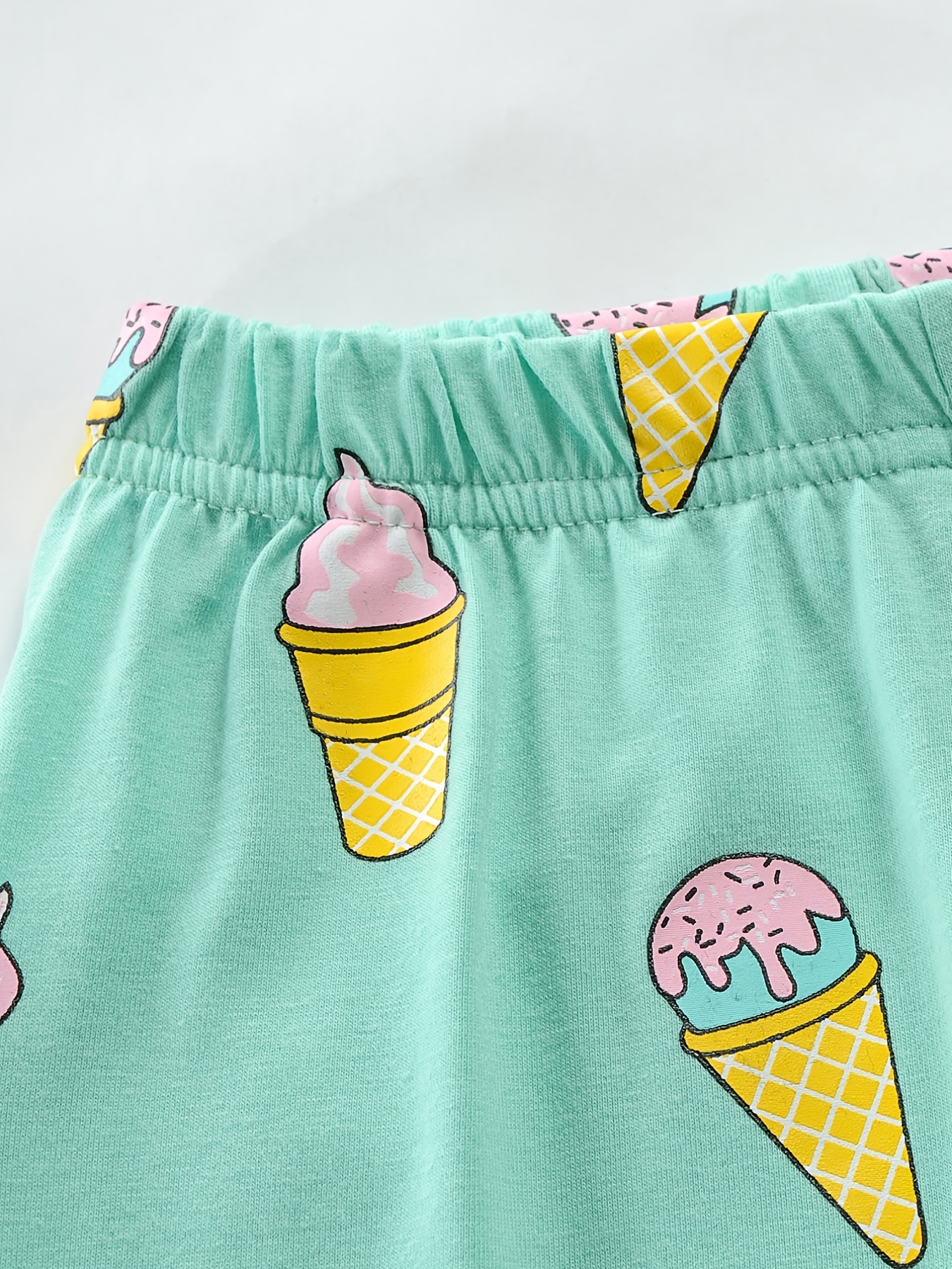 Kid Teen Girls Trendy Pajama Sets Ice Cream Chill Pattern - Temu