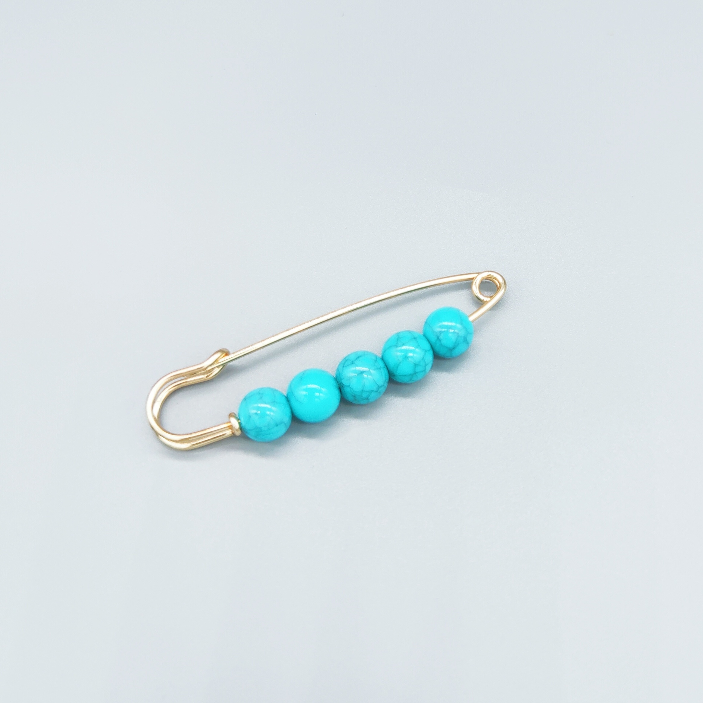 Turquoise Safety Pin 