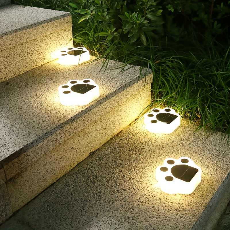 Image of Paw Lamp Led Outdoor Lighting Decorative Landscape Light Solar Garden Lights Lawn Lights For Pathway Courtyard Deck Lawn Driveway Sidewalk Festival Decoration