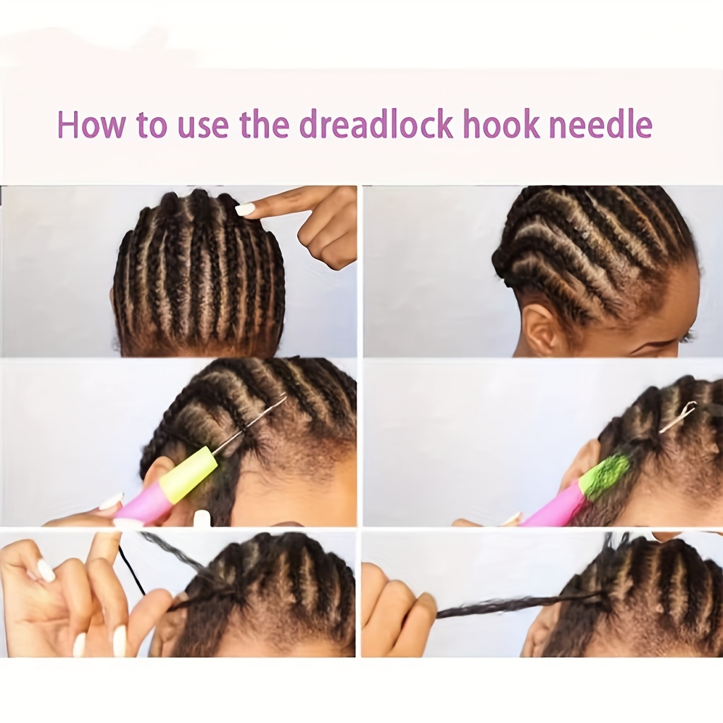 Temu Dreadlock Crochet Needle Hair Crochet Needle Braiding Tools Hair Extension Crochet Needle Crochet Hooks Hair Extensions, Human, Christmas Gifts