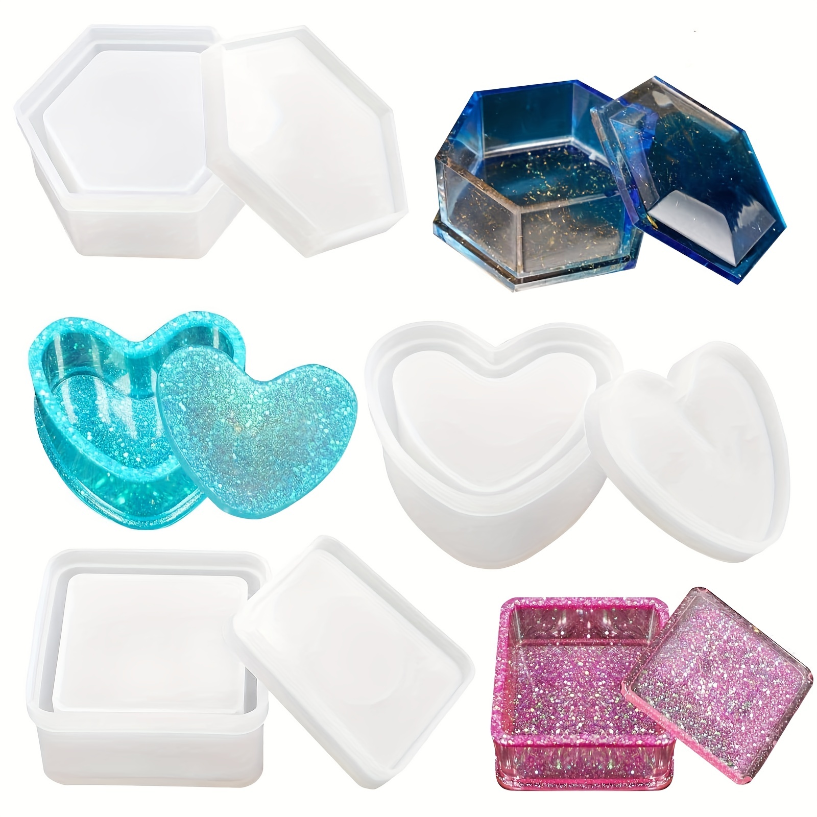 Resin Box Molds Storage Silicone Molds Trinket Box Epoxy - Temu