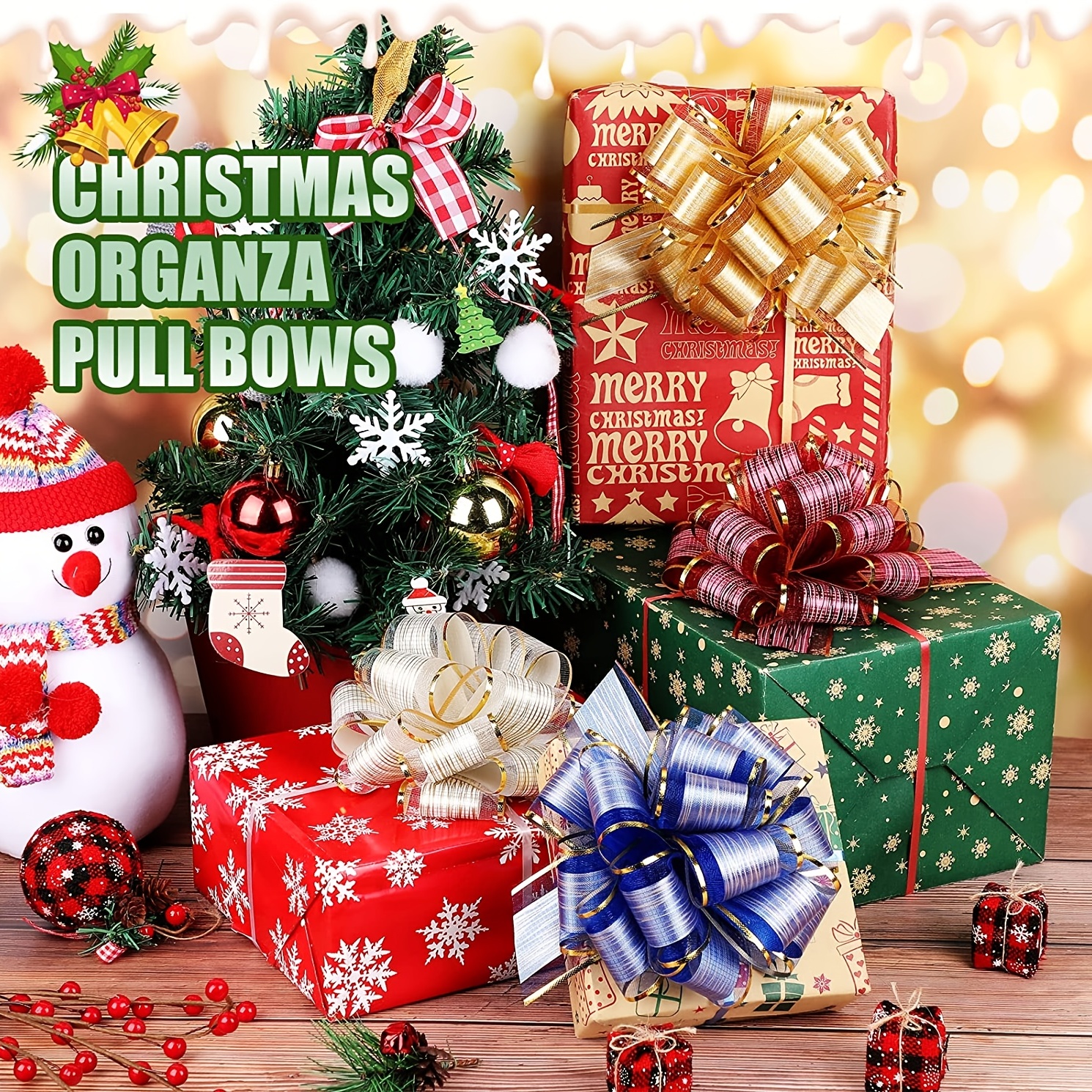 Paquete de 3 lazos rojos para envolver regalos y cestas de 8 pulgadas, lazo  de regalo grande perfecto para regalos de Navidad, regalo de cumpleaños