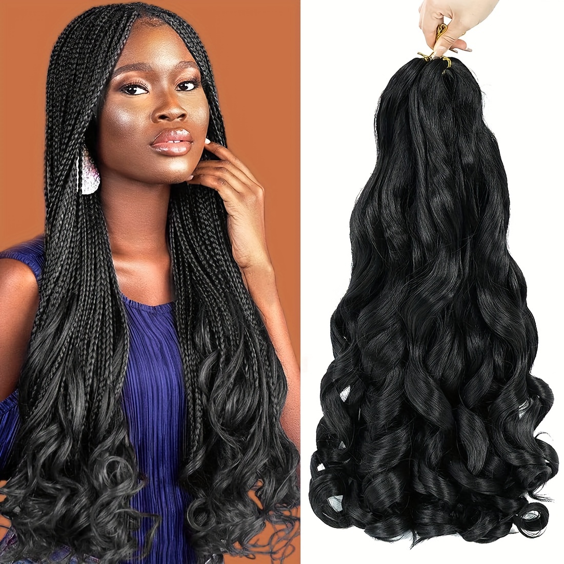  French Curly Braiding Hair 8packs 16inch Ombre Pre