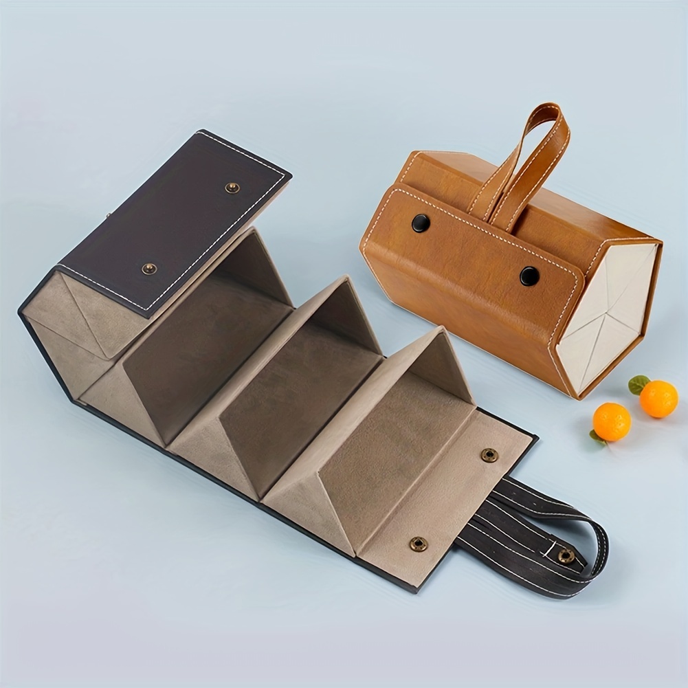 Comprar Organizador de gafas de sol, caja de almacenamiento de gafas de  coleccionista, 5 ranuras enrolladas, soporte de cuero PU para gafas de sol,  estuche plegable