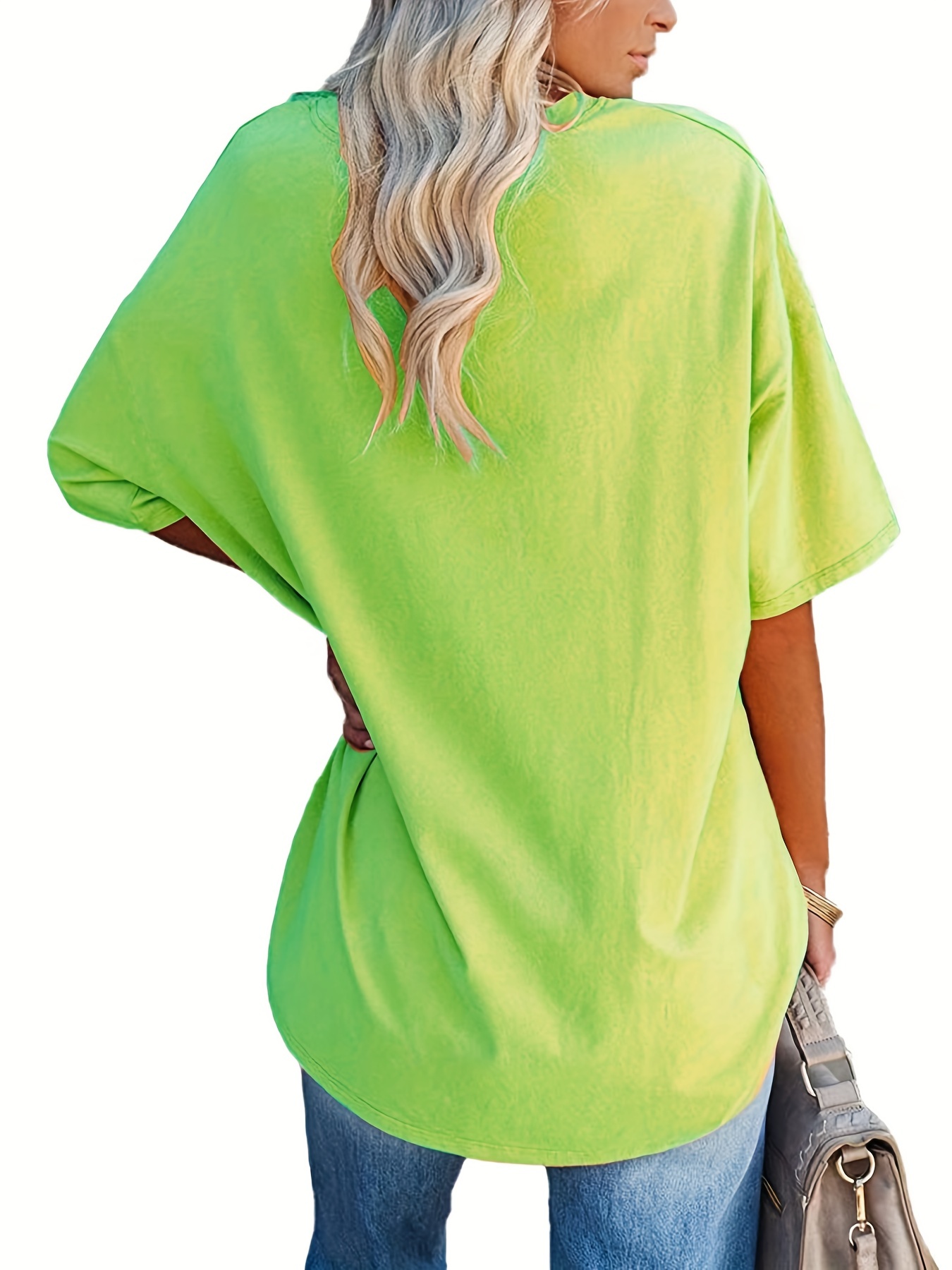 Plus Size Basic T-shirt, Women's Plus Plain Short Sleeve Round Neck Medium Stretch T-shirt