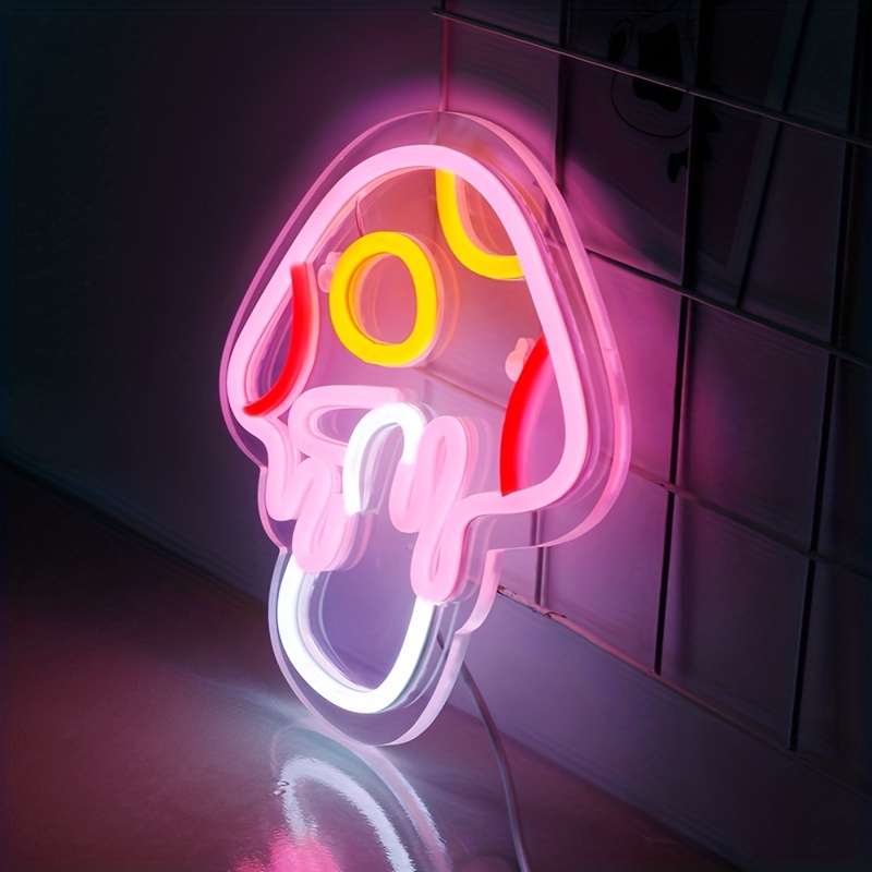 Led Neon Mushroom Cute Neon Sign Usb Powered Neon Signs - Temu