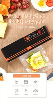 1set vacuum sealer machine automatic food sealer with cutter dry moist modes maximum sealing width 12 6 inch with removable adjustable bag holder powerful suction air sealing system with 10 sealing bags air suction hose details 0