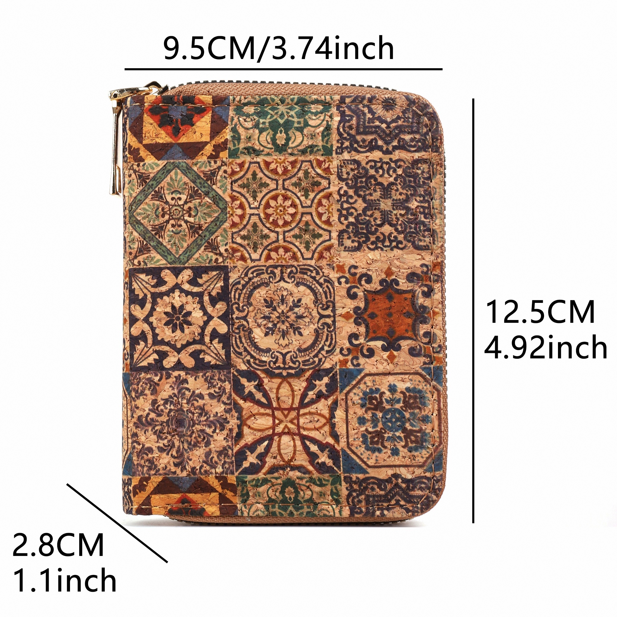 bohemian short wallet for women retro floral pattern coin purse ethnic vegan leather credit card holder 2