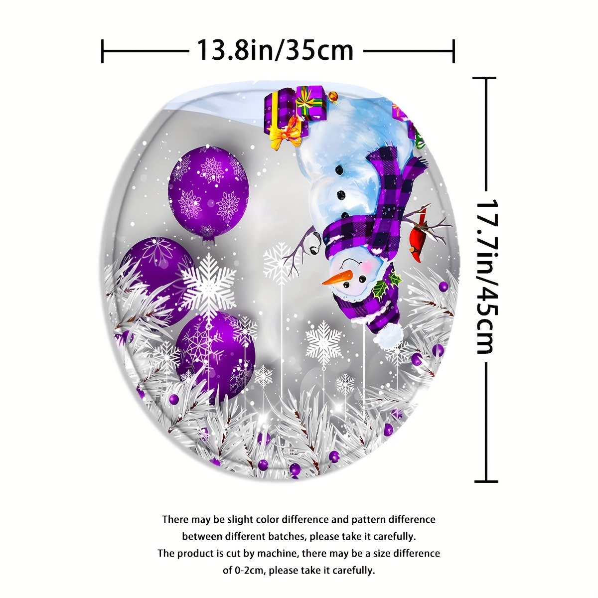 1/4pcs Purple Snowman Shower Curtain Set, Decorative Bathroom Set Including  Water-resistant Shower Curtain, Non-Slip Carpet, Toilet Cover, Bath Mat An