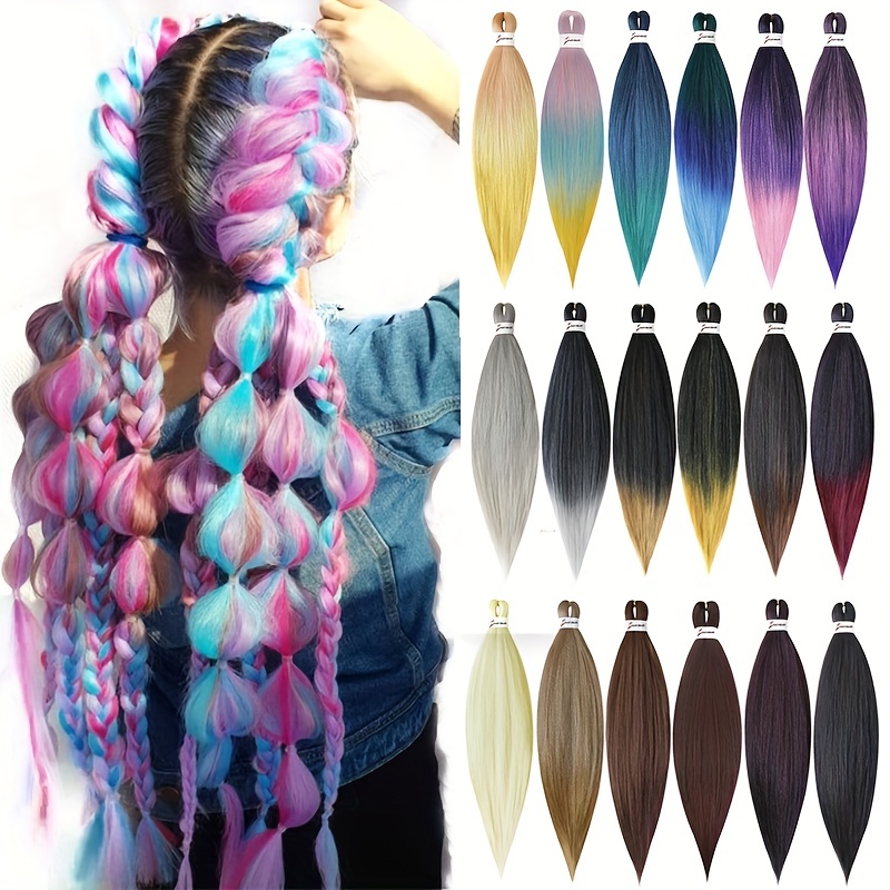 6pcs Long Straight Synthetic Crochet Hair Extensions Set