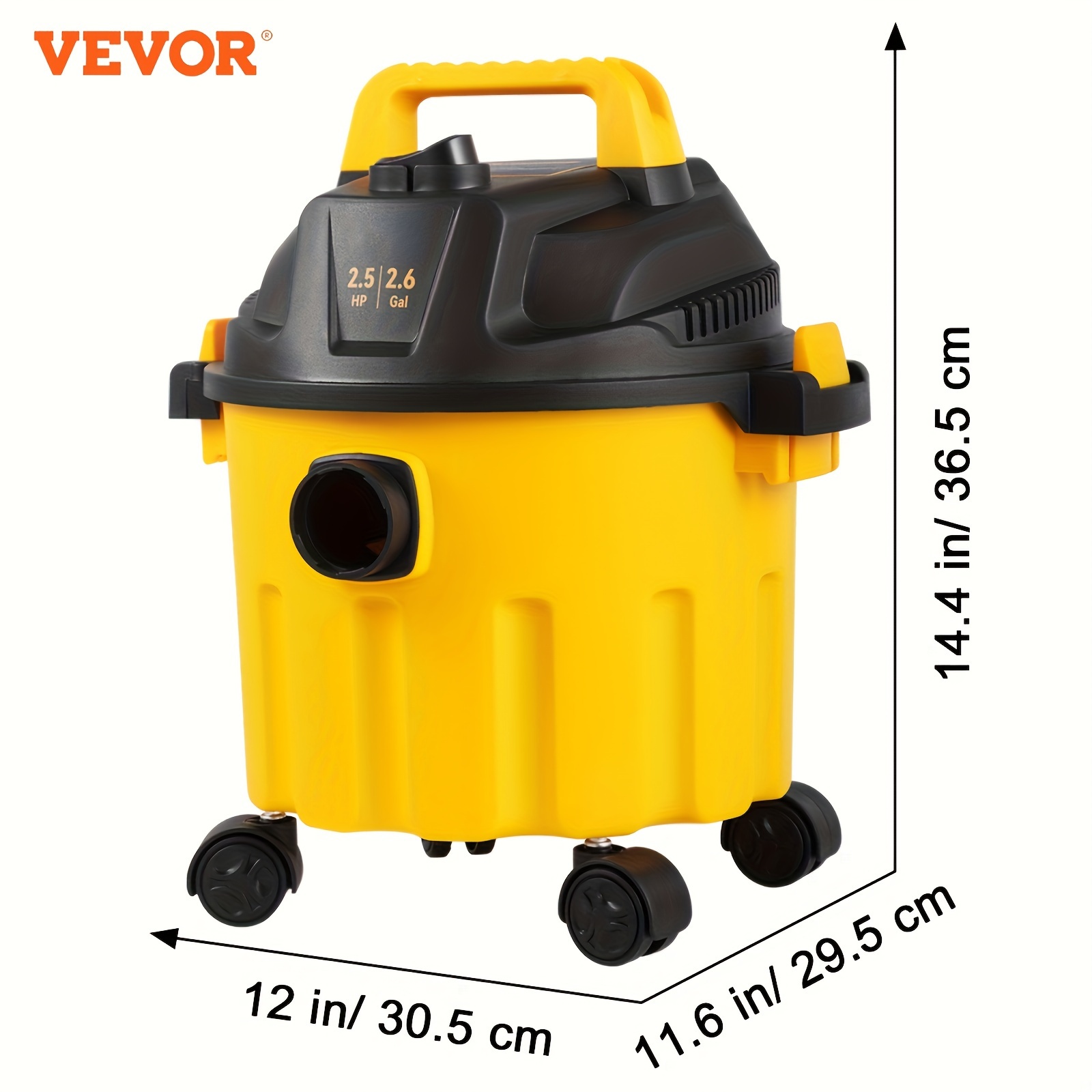  2 6 gallon 2 5 3 in vacuum with blowing function portable with attachments to clean floor upholstery car etl listed black orange details 2