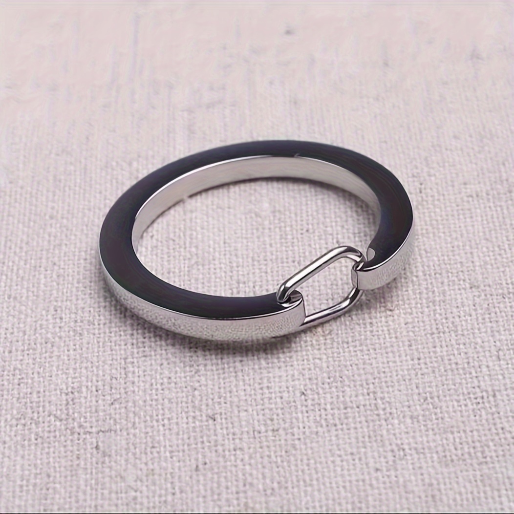 10pcs Stainless Steel Round Carabiner Snap Clip Rigger Spring Key Ring