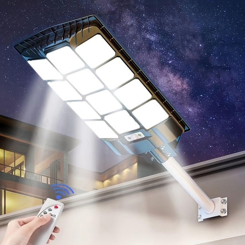 1pc high power integrated solar lamp human body induction light control remote control high brightness led large lamp beads irradiation area up to 300 square meters suitable for courtyards parks roads farms free bracket wall parts package details 0