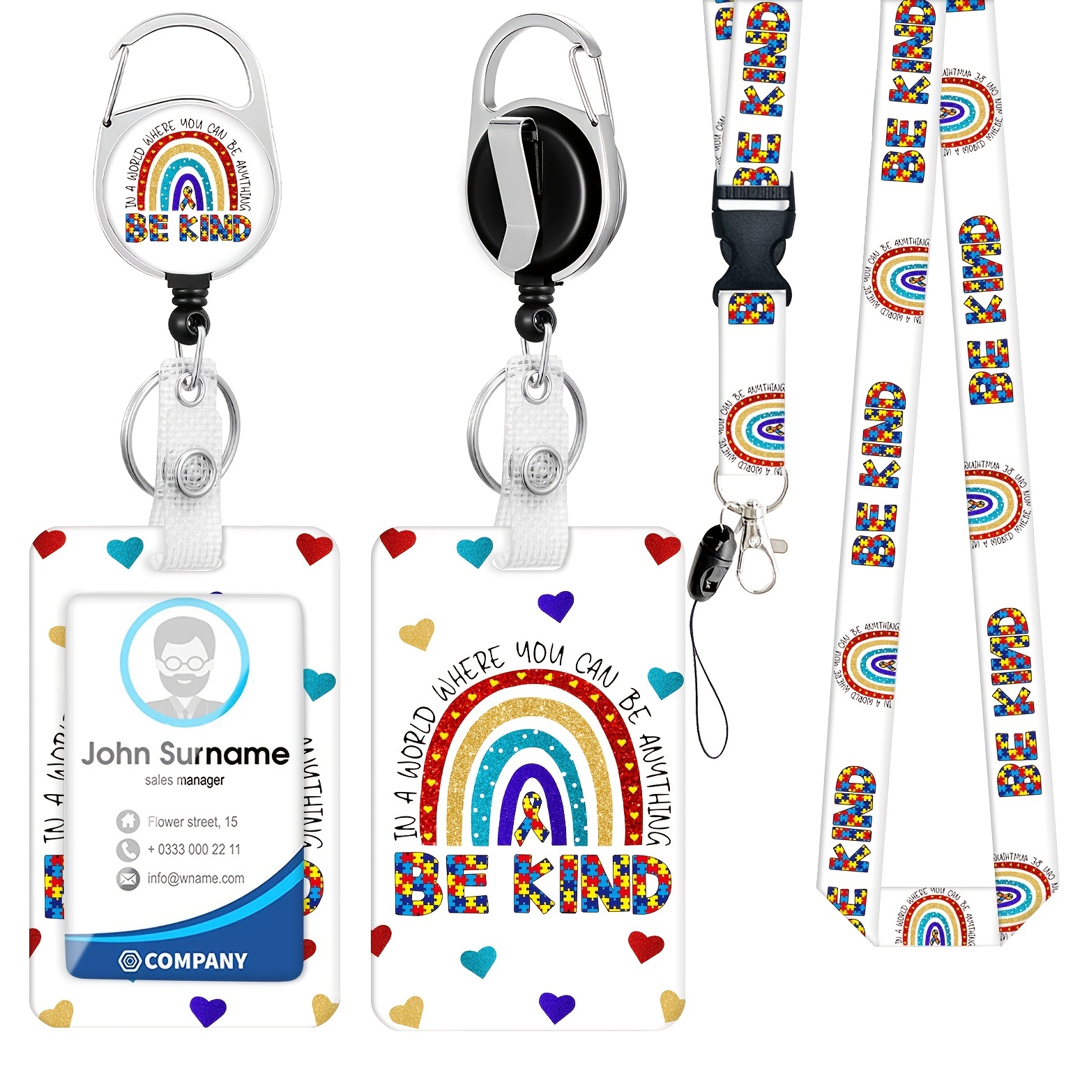 Rainbow Easy Pull Buckle Printed Polyester Lanyard Pvc Card Cover - Temu  Sweden