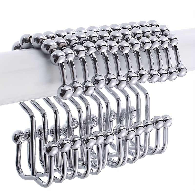 Rust resistant Metal Double Glide Shower Hooks Perfect - Temu
