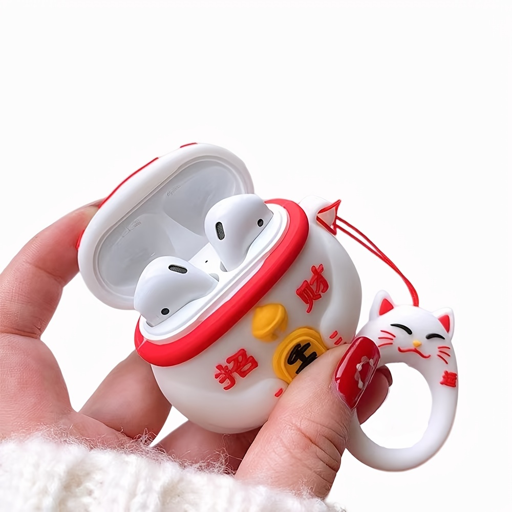 Lovely Case for Airpods Pro Japanese Style Lucky Cat Silicone