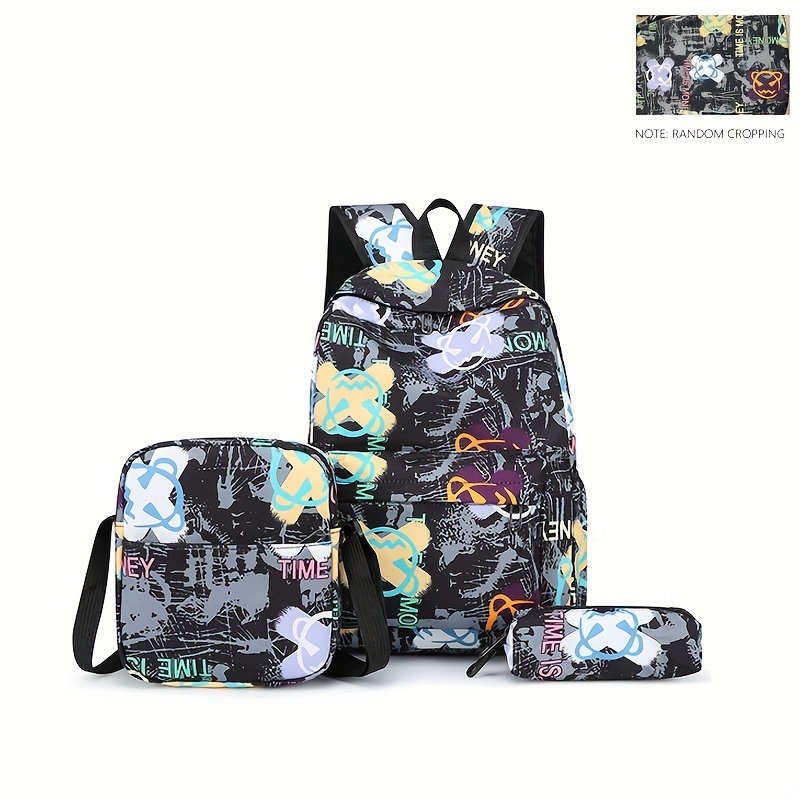 Mochilas para Mujer grande con estampado de grafiti de dibujos animados  para mujer bolsos de estilo pijo mochila Tmvgtek Para estrenar