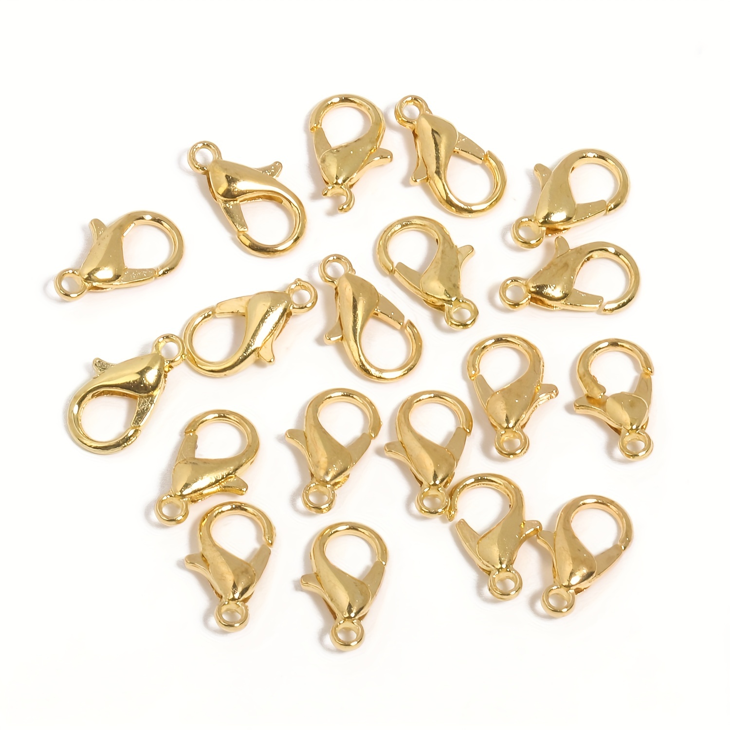 100 PACK of 12x6mm Zinc Alloy Lobster Claw Clasps, Gold Color