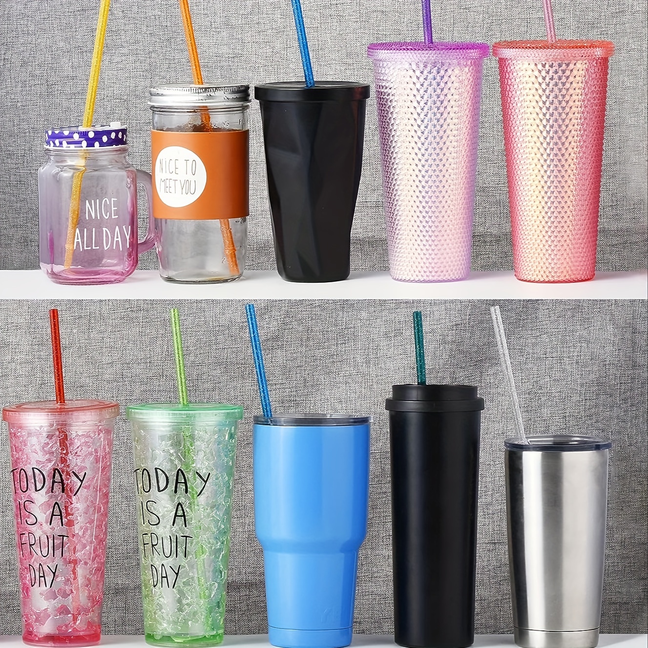 Thanksgiving Cups Disposable Party Set WITH Lids and Straws