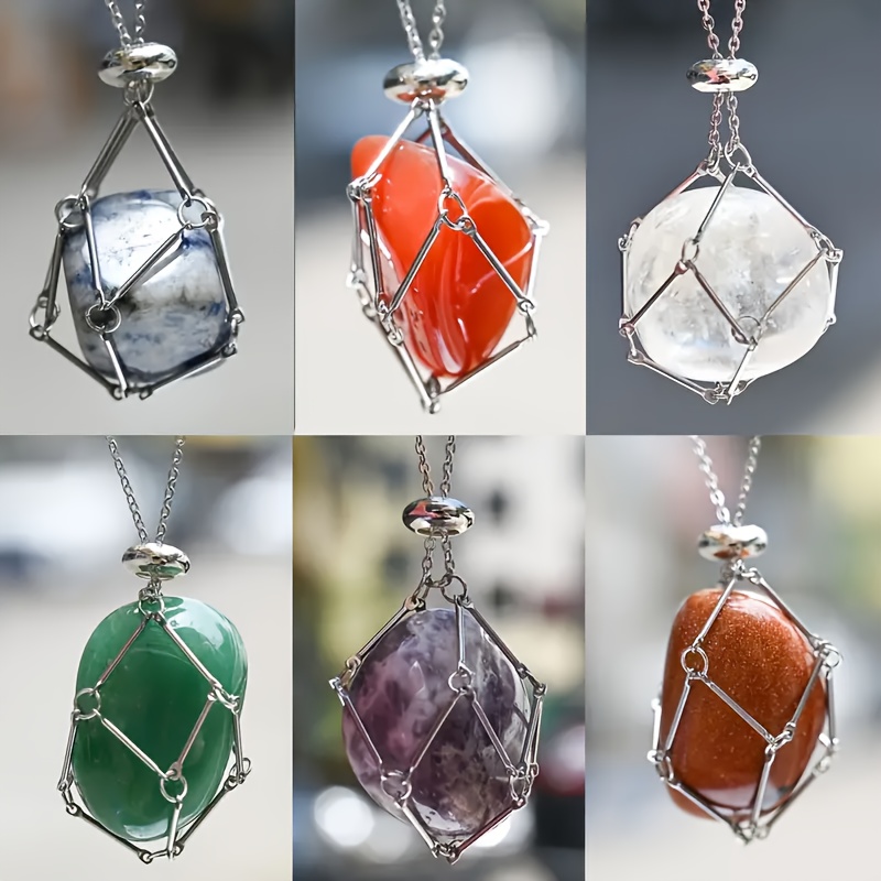 Wire cage deals pendant necklace